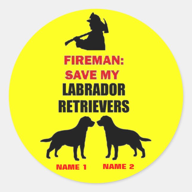 Eigene Rett meines Labrador-Retrievers Runder Aufkleber (Vorderseite)