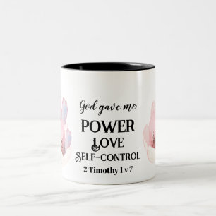 Eigene rosa Blumenbibel Inspiration Zweifarbige Tasse