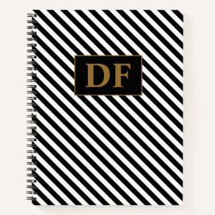 Eigene Schwarz/Weiß Streifen-Notebook Notizbuch