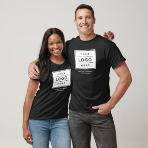 Eigene schwarze Firmenbezeichnung und Logo T-Shirt