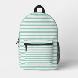 Eigene Stilgestaltung mit Minzgrün und Weiß Streif Bedruckter Rucksack
