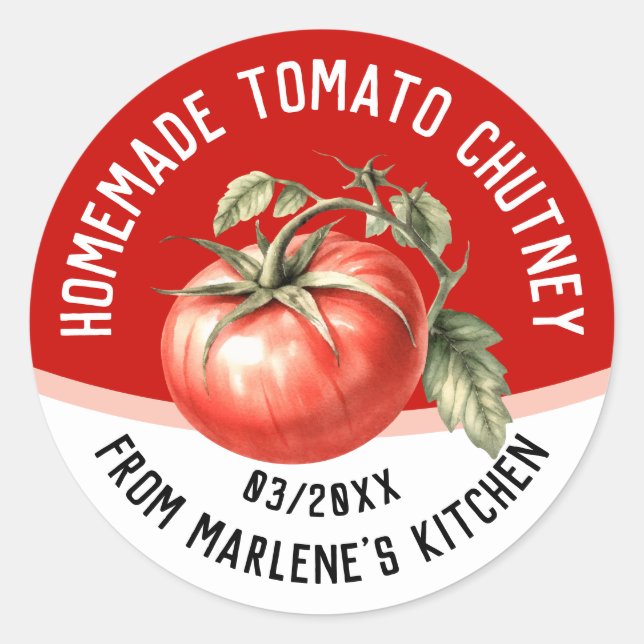 Eigene Tomatenküppel mit roten Tomaten Runder Aufkleber (Vorderseite)