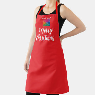 Eigene Upload Logo-Add-Name Groß Frohe Weihnachten Schürze
