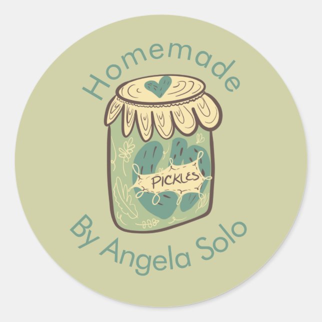 Eigene Verpackung von Pickles Branding Runder Aufkleber (Vorderseite)