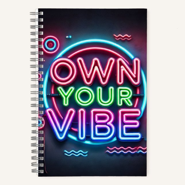 Eigene Vibe - Neon Spiral Notebook Notizbuch (Vorderseite)