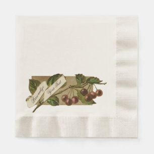 Eigene Vintage Kirschen Retro Frucht Alte Schule Serviette