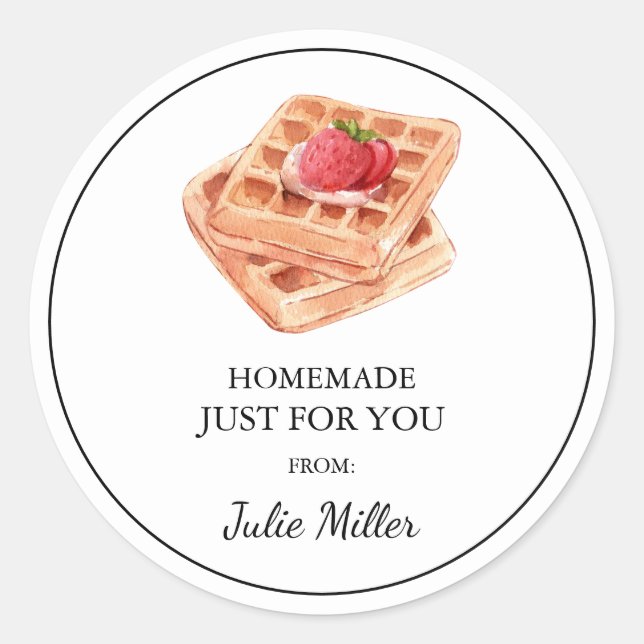 Eigene Waffelmarke Runder Aufkleber (Vorderseite)