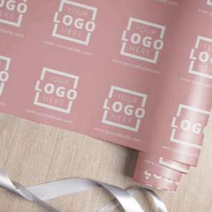 Eigene Werbeaktion Logo-Markenbezeichnung Rosa Geschenkpapier