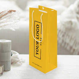 Eigene Werbung für gelbes Shopping-Logo Geschenktüte Für Weinflaschen