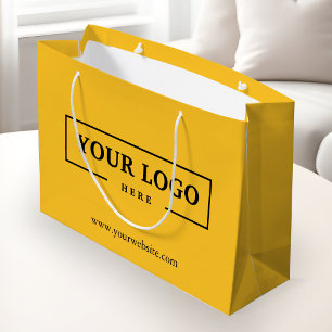 Eigene Werbung für gelbes Shopping-Logo Große Geschenktüte