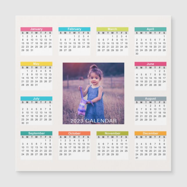 eigenen benutzerdefinierten Foto 2023-Kalender hin Magnetkarte (Vorderseite)