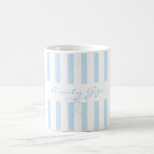 Eigenen Text hinzufügen Tante baby blau gestreift Kaffeetasse