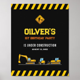 Eigener Begrüßungstruck Gelbgelber Baustanzwagen Poster