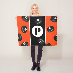 Eigener Eishockey-Puckname Initial Monogramm Fleecedecke