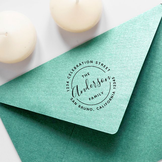 Eigener Familienname Holz Rücksendeadresse Gummistempel (Von Creator hochgeladen)