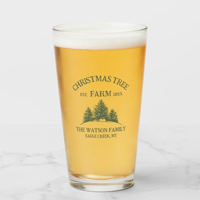 Eigener Familienname Weihnachtsbaumbaum Retro Glas (Vorne (Gefüllt))