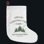 Eigener Familienname Weihnachtsbaumbaum Retro Kleiner Weihnachtsstrumpf<br><div class="desc">Machen Sie Geschenke extra mit unserer individuellen Urlaubsstickettasche! Mit ihrem Familiennamen und dem Retro-Weihnachtsbaumdesign in schlauer Grün,  ist es perfekt,  um jedem Geschenk eine festliche und persönliche Touch hinzuzufügen.</div>