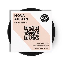 Eigener, feiner geometrischer Firmenlogo Modern QR Quadratische Visitenkarte