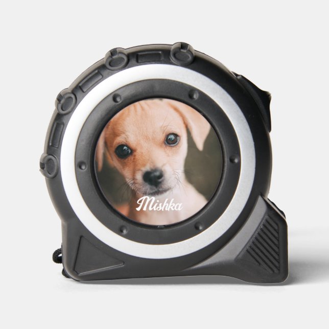 Eigener Foto personalisierter Hund Maßband (Vorderseite)