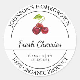 Eigener Garten Frische Bio Kirsche Runder Aufkleber