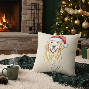Eigener handgezogener Goldener Retriever Hund Kissen