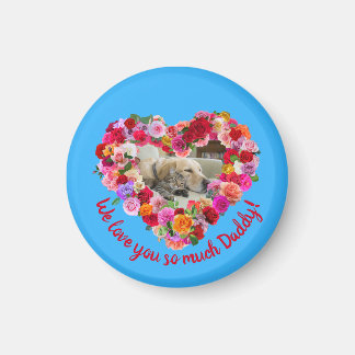 Eigener Hund, Katze, Haustier Foto Vatertag Rose H Magnet