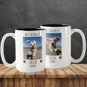 Eigener Hundename für mein Lieblings-Kind-2-Foto Zweifarbige Tasse