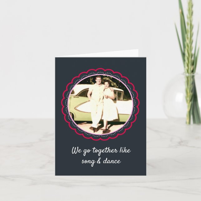 Eigener Jahrestag / Song und Tanz Feiertagskarte (Vorderseite)