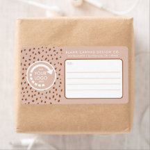 EIGENER LOGO Beige & Boho Braune Punkte