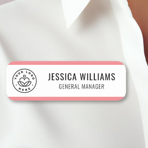 Eigener Logo-Mitarbeiter rosa Namensschild