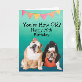 Eigener lustiger 70. Geburtstag von Ihrer Bulldog Karte