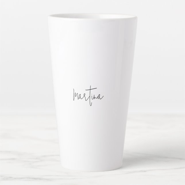 Eigener Name Einzigartig Elegant Schlichte Einfach Milchtasse (Vorderseite)
