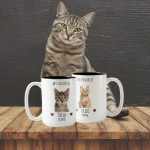 Eigener Name für das Foto "Lieblings-Kind 2" Zweifarbige Tasse
