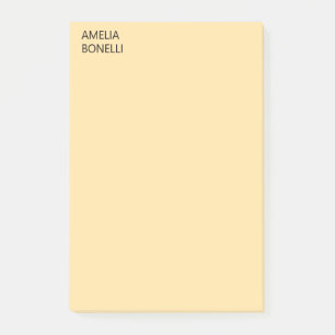 Eigener Name Modern Minimal Professionell Beige Post-it Klebezettel