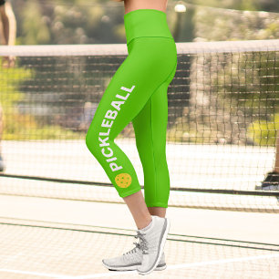 Eigener Spieler mit hoher Wartezeit, Neon Green Capri Leggings