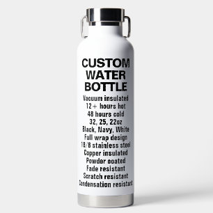 Eigener Stahl und Kupfer Flasche 32oz WEISS
