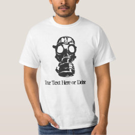 Eigener Text-/Farbschwarzer Retro-Gasmaske T-Shirt
