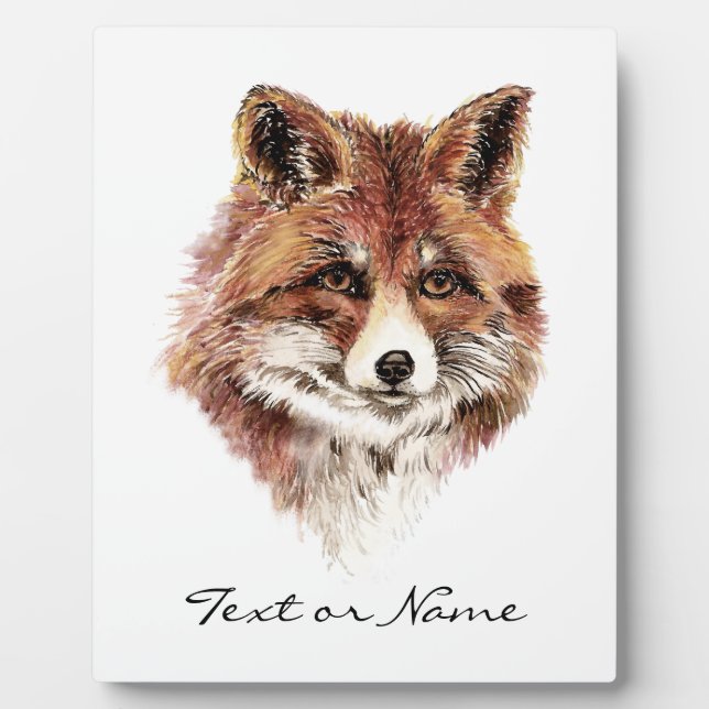 Eigener Text Fox-Tierart Fotoplatte (Vorderseite)