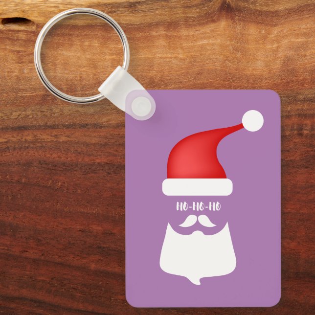 Eigener Text lustig Weihnachten lila Schlüsselanhänger (Vorderseite)