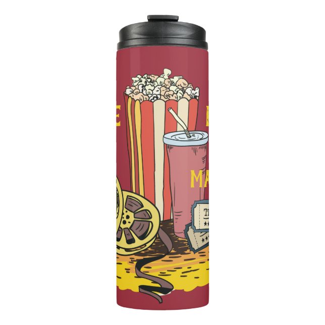 Eigener Text Movie Buff Thermosbecher (Vorderseite)
