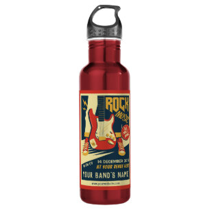 Eigener Text Retro Rock Music Wasserflaschen