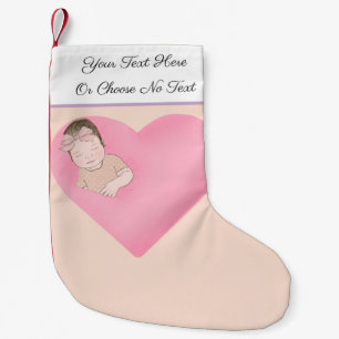 Eigener Text   Schlafen Baby Liebe Rosa Herz Kleiner Weihnachtsstrumpf