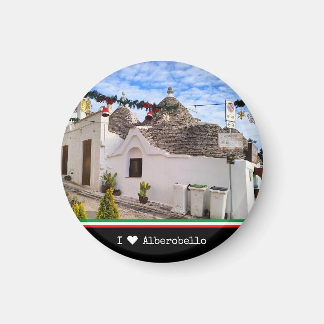 Eigener Text, Trulli Häuser in Alberobello Magnet (Vorne)