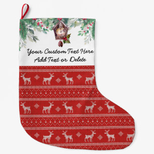 Eigener Text. Ugly Christmas Sweater Rentier Großer Weihnachtsstrumpf