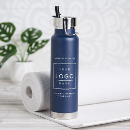 Eigener weißer Firmenname und Logo-Navy-Markenbeze Trinkflasche
