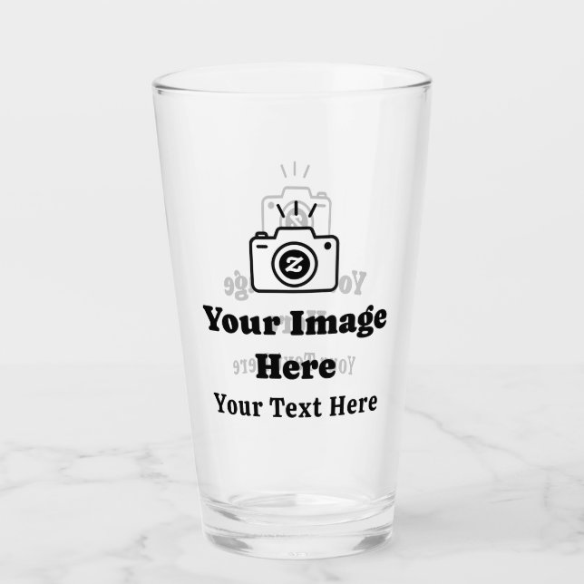 Eigenes Bild und Text Glas (Vorderseite)