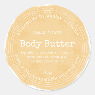Eigenes Body Butter Gelbes Bio Business-Label Runder Aufkleber