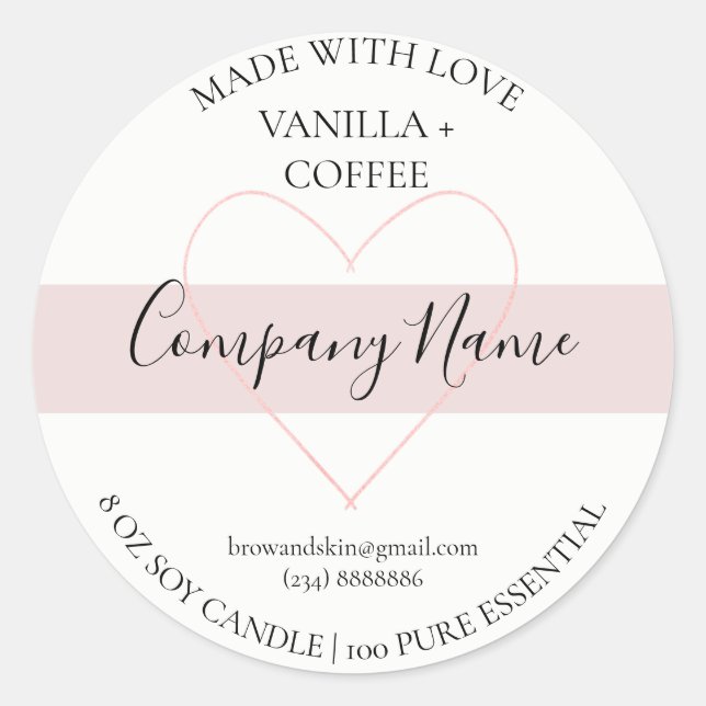 Eigenes Candle-Label - Personalisiert handgefertig Runder Aufkleber (Vorderseite)