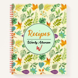 Eigenes Familienkochbuch. (Herbstlaub) Herbst Notizbuch
