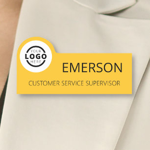 Eigenes Firmenlogo Grundlegende Mitarbeiter gelb Namensschild